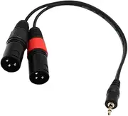 simhoa 1Ft 1/8" 3.5mm Male Connector TRS Audio to Dual 2 3pin XLR Male Cable