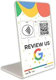 One Tap Only Tap Google Review Stand Tap for Instant Reviews - All Phones Compatible - Reusable Smart Tap NFC & QR - Boost Business Reviews Powered (1 Stand)