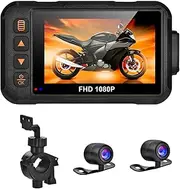 Motorcycle Dash Camera - Cars Dvr Camera, Motorcycle 3 Inches Camera | Uniquee Motorcycle Recording in 1080p Waterproof and Wide Angle, High Value Front and Rear View Cam for Car and Motorcycle