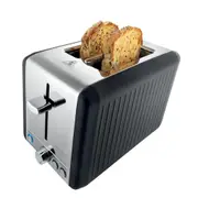 Baccarat The Toasty Slice 2 Slice Toaster Black - Robins Kitchen
