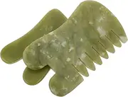 PACKOVE 2pcs Natural Stone Facial Gua Sha Board Essential Tool for Face Beauty Jade Stone Scraper Massage Board Hand Scraping Tool for Skincare