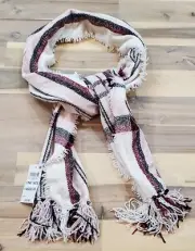 Style & Co Women's Chenille Soft Multicolor Plaid Fringe-Trim Rectangular Scarf