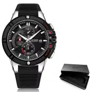 MEGIR Men Sport Watch Military Silicone Chronograph Quartz Wristwatch for Men