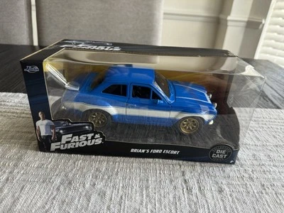 1/24 Scale Fast and Furious Brian's Ford Escort in Blue by Jada