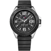 Tommy Hilfiger Men's Watch Cody Quartz Black Dial Rubber Strap 1791203