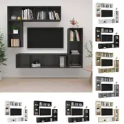 TV Cabinet Set 4 Piece Chipboard Stand Hanging Furniture Multi Colours vidaXL