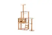 Petzly Wooden Cat Tree Tower Scratching Post 143cm
