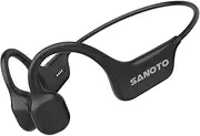 SANOTO Bone Conduction Headphones Bluetooth Wireless, Open Ear Headphones IPX7 Waterproof Headset with Microphone, Long Battery Life Earphones for Runners Fitness Cycling