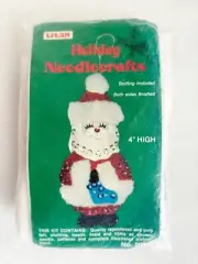 VTG Christmas Santa Felt Sequin Ornament Kit Titan Holiday Needle Crafts Kitschy