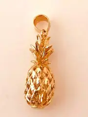 14K Solid Rose Gold 3D Pineapple Charm W:1/4” (7.5 mm) Length: 22.4 mm C279-70