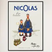 Galrie Nicolas Fine Bottles Vintage French Art Poster by Jules Isnard Dransy (1930) Home, Black Frame, 50 x 70cm (20 x 28inch)