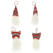 4pcs Christmas Tree Hanging Gnomes Ornaments Swedish Handmade Plush Gnome Santa