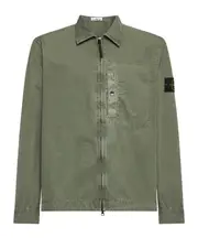Stone Island Compass Patch Zip-Up Shirt Jacket XL,XXL Musk green