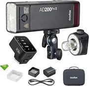 GODOX AD200 Pro II AD200Pro II 200Ws 2.4G Flash with Godox X3-S Trigger for Sony, 500 Full Power Flashes, 0.01-1.8s Recycling TTL Speedlite Pocket Monolight Strobe Flash (Upgraded Godox AD200 Pro)