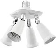 E27 Socket 4 Way Splitter Adapter White