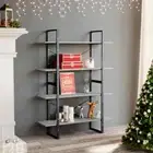 4-Tier Bookshelf Display Storage Shelves Wooden Cabinet Book Shelf Rack Grey