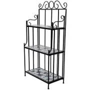Plant Stand Plant Display Black White Mosaic Pattern