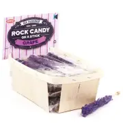 Espeez Rock Candy on a Stick - 24 Grape Lollipop - Purple Rock Candy Sticks