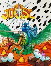 JOUST Original Outsider Comic Fan Art Drawing 80s video game Atari Tron Galaga