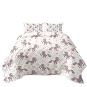 Pink Unicorns and Stars Pattern Coverlet