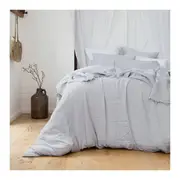 Bambury Linen Quilt Cover Set Silver Super King