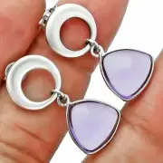Premium Quality Amethyst Cab Briolette - Brazil 925 Silver Earrings E-1259