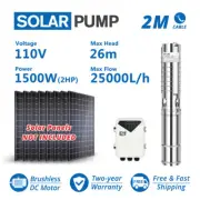 4" DC Deep Well Solar Water Bore Pump 110V 1500W Submersible 25m3/h Brushless