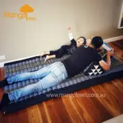 MANGO TREES King Single Foldable Mattress Kapok Filled Camping Mat BlueEle