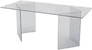 Workstations Minimalist Boss Desk Office Desk Light Luxury Tempered Glass Computer Home Desk Acrylic Modern Table Writing Desk Office Desk(200 * 80 * 75cm)