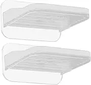 Operitacx 2pcs No Drill Wall Mounted Camera Shelf Plastic Floating Wall Shelf for Living Room Entryway Security Cameras Mini Speakers