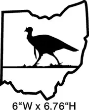 Ohio Turkey Hunting sticker decal (Choose Color) Corn Hole Game NRANWTF