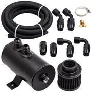 [MaXpeedingrods] Alloy Baffled 0.75L AN10 Motor Oil Catch Can 3M Hose Kit and Fittings Universal