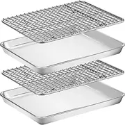 12 Inch Stainless Steel Baking Sheet with Cooling and Roasting Rack