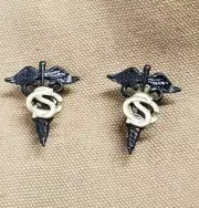 WWI US Medical Contract Surgeon Insignia Pins, One Pair