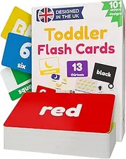 My First Flash Cards for Toddlers - 101 Cards - 202 Sides - Learn Shapes, Numbers, Colors, Body Parts, Counting, Letters & More - Great Value, Fun Learning and Educational Flashcards
