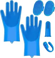 Pet Bathing Gloves for Dogs | Puppy Shampoo Brush | Pet Grooming Gloves Silicone Shampoo Brush for Washing Bathing Massaging Hair Removal
