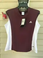 adidas CLIMA TANK CORDOVAN/WHITE TANK TOP CLIMALITE WOMENS SIZE L $40.00
