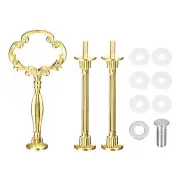 1 Set Cake Tray Stand Handle Plate Hardware Fitting, 3-Tiers Flower Golden