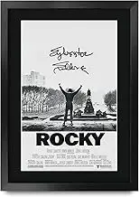 HWC Trading A3 FR Rocky Movie Poster Sylvester Stallone Signed Gift FRAMED A3 Printed Autograph Film Gifts Print Photo Picture Display
