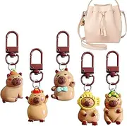 [Generic] Capybara Backpack Keychain - Purse Charm Car Keyring,Capybara Keychain Cute Capybara Pendant Realistic Capybara Keyring Decoration for Kids Birthday