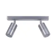 Pillar Light Double Adjustable GU10 Titanium IP44 Rectangular Bar Back Plate