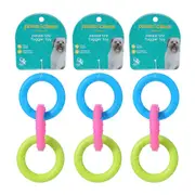 3x 3pc Paws & Claws Pet/Dog 16cm Dental TPR Spikey Ring Tugger Chew Fun Play Toy
