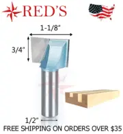 Tideway Carbide Industrial LC01061808 1-1/8" Bottom Cleang 1/2" shank router bit