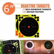 12pcs Birchwood Casey 6" 15cm Reactive Shooting Self-adhesive Bull Targets