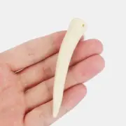 5Pcs White Faux Yak Bone Resin Animal Wolf Tooth Teeth Charms Pendants 85*15mm