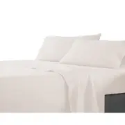 Premium Single KS Double Queen King Bed Flat Fitted Sheet Set Bed - Cream