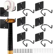 6 Pcs Baseball Bat Holder Black Vertical Baseball Bat Wall Mount Display Stand Baseball Bat Wall Mount Storage Baseball Holder Baseball Bat Rack for Man Cave Decor Sport Memorabilia Ball Storage