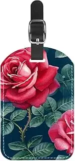 [WOSHJIUK] Luggage Tags,2 Pack Labels Suitcase Tags,Rose Flowers,Luggage Tags Privacy Protection Travel Bag Tag