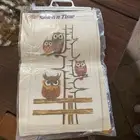 NIB VTG Stitch-n-time needlepoint retro painted Canvas 16x10 Owls on a tree