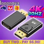 DP DisplayPort Male To HDMI Female 4K Adapter Cable Converter PC TV Projector